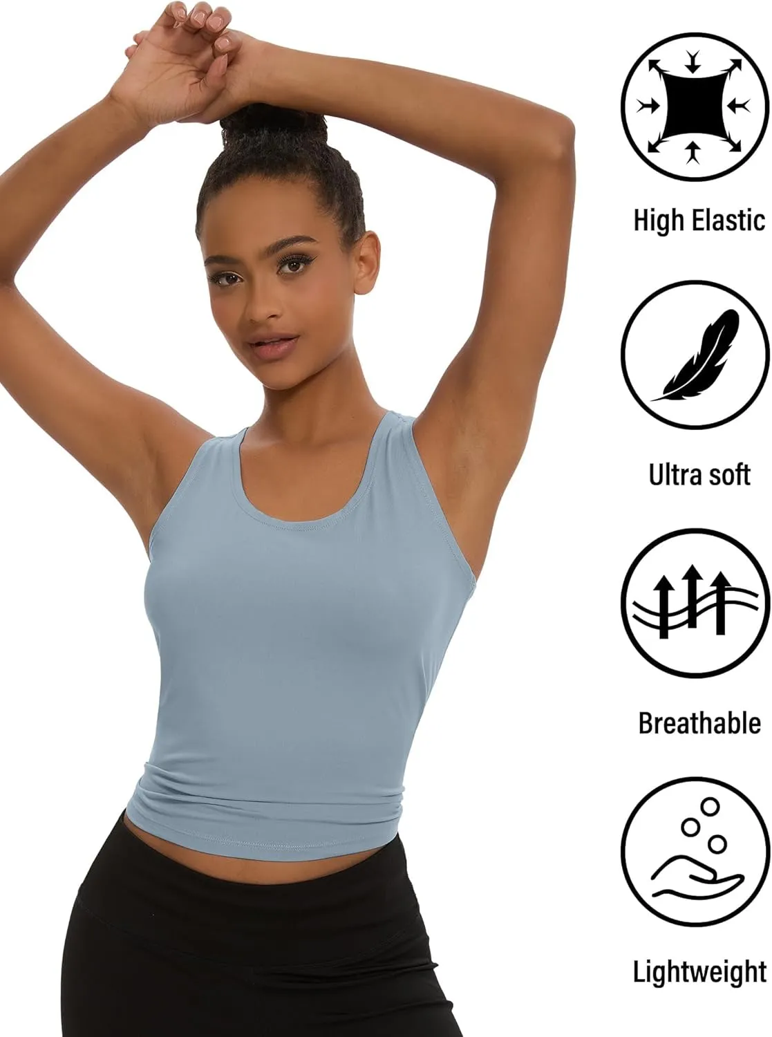 1/6 Pack Women's Workout Racerback Tank Tops Spandex Yoga Athletic Running Gym Sports Crop Tops for Women