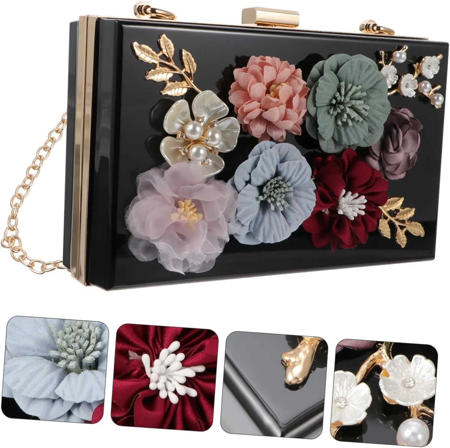 1pc Handbag Wedding Purse Bag Wedding Bag Women Shoulder Bag Floral Clutch Bag