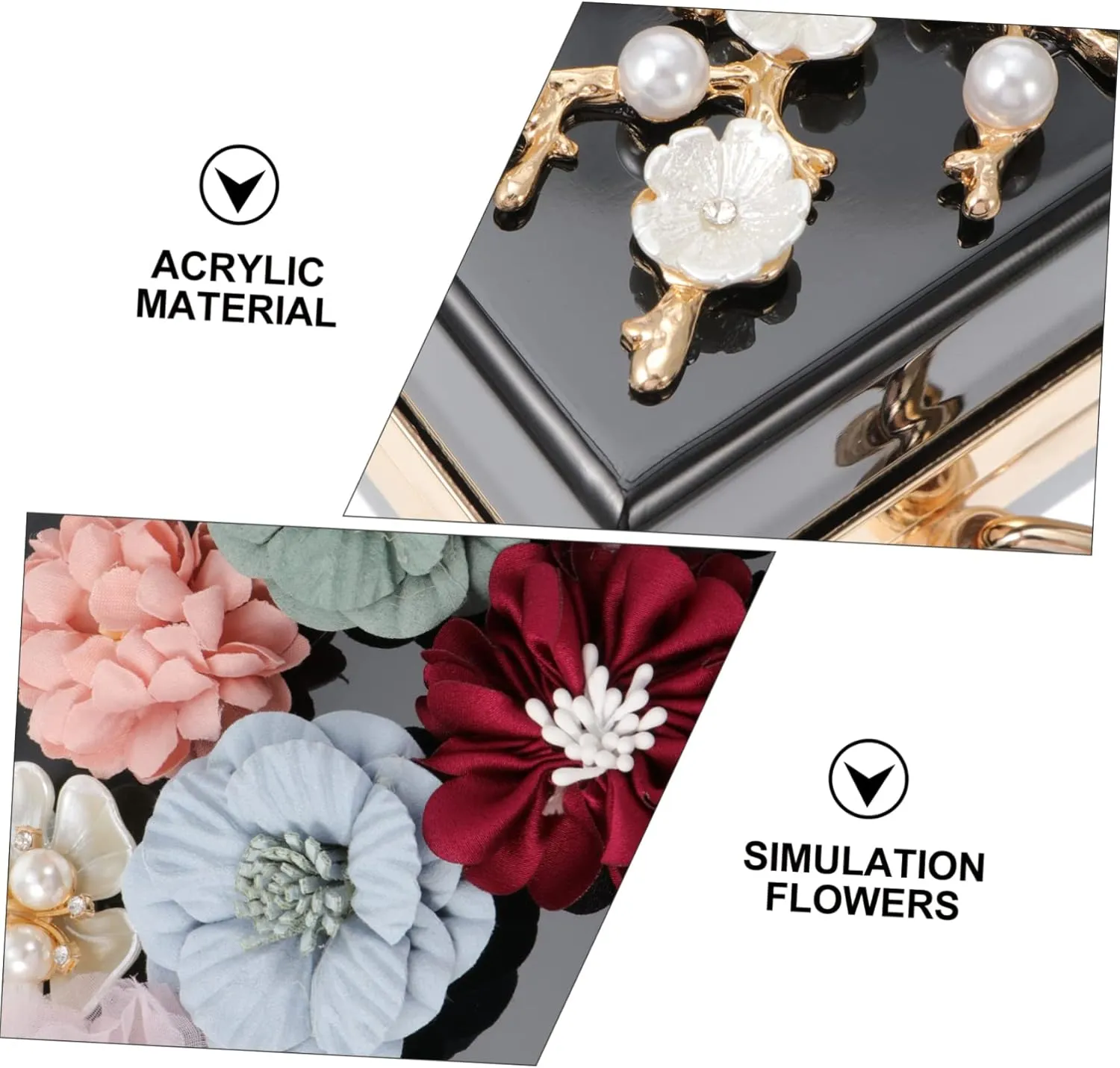 1pc Handbag Wedding Purse Bag Wedding Bag Women Shoulder Bag Floral Clutch Bag