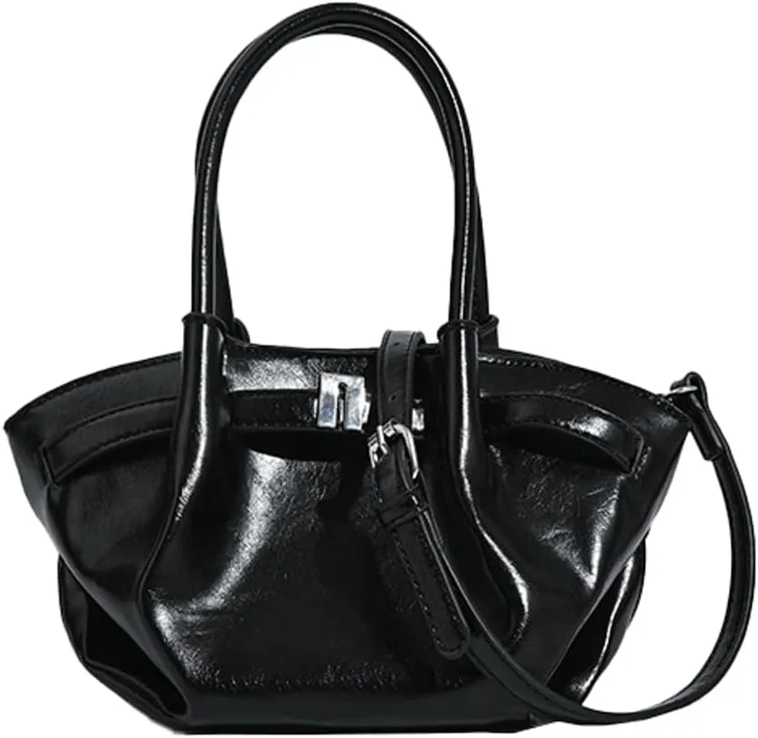2025 Spring Summer Waxed Leather Hobo Bag, Women's Casual Crossbody Purse, Versatile Shoulder Tote for Work & Travel