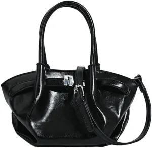 2025 Spring Summer Waxed Leather Hobo Bag, Women's Casual Crossbody Purse, Versatile Shoulder Tote for Work & Travel