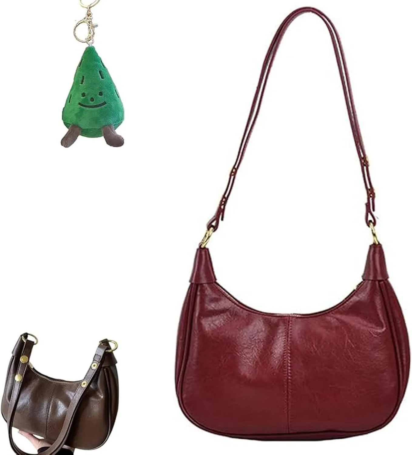 2025 Women's Designer Solid Color Hobo Shoulder Purse Bag - Versatile and Elegant Crescent Underarm Bag