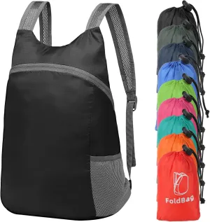 20L Ultra Hiking-Daypack Lightweight Foldable Travel Packable Backpack for Camping Cycling Outdoor,black
