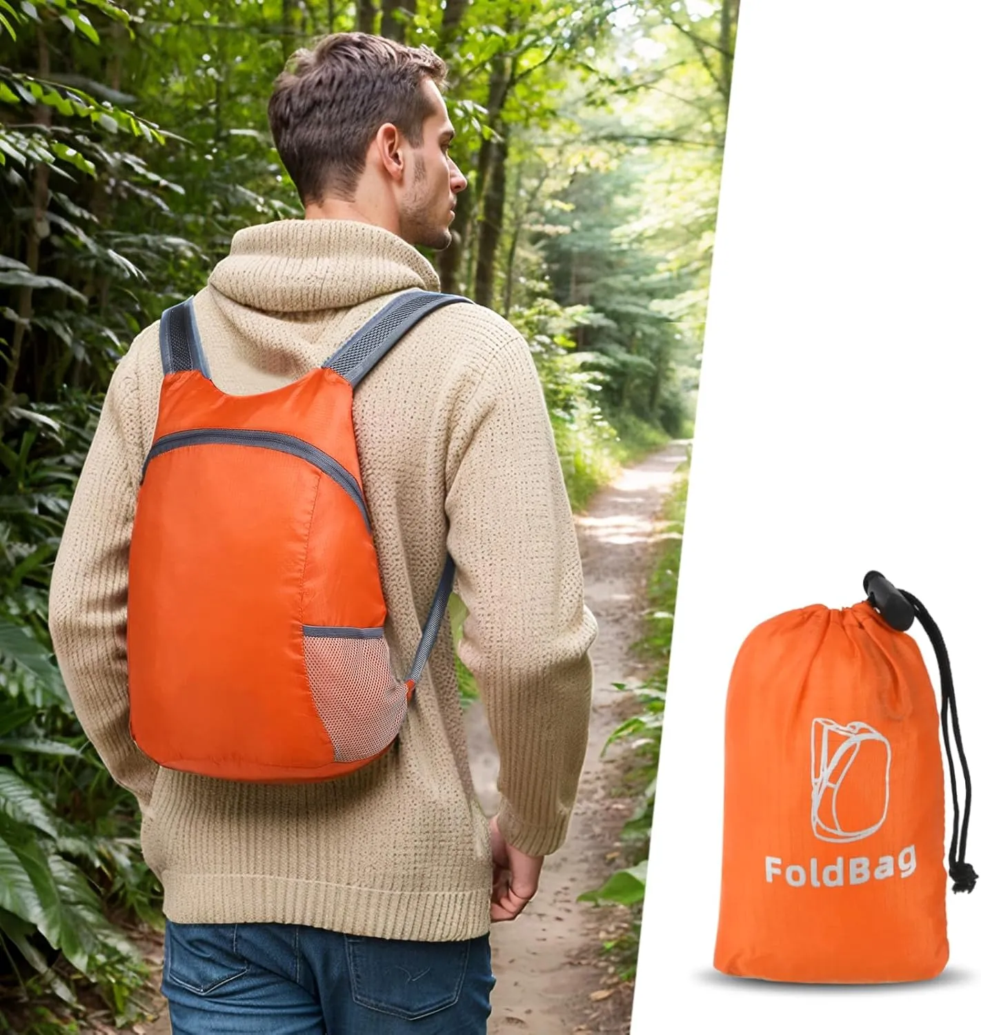 20L Ultra Hiking-Daypack Lightweight Foldable Travel Packable Backpack for Camping Cycling Outdoor,orange
