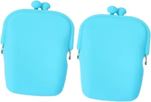 2pcs Data Line Storage Pouch Card Small Stand Coin Purse Silicone Travel Wallet Toiletry Bags for Traveling Purses Bag Travel Makeup Bags Rubber Mobile Phone Bag Mini Girl