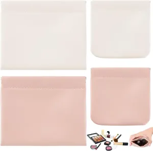 4Pcs Small Makeup Bag, Travel Storage Pouch for Women, Press Buckle Cosmetic Organizer for Lipstick, Jewelry and Purse