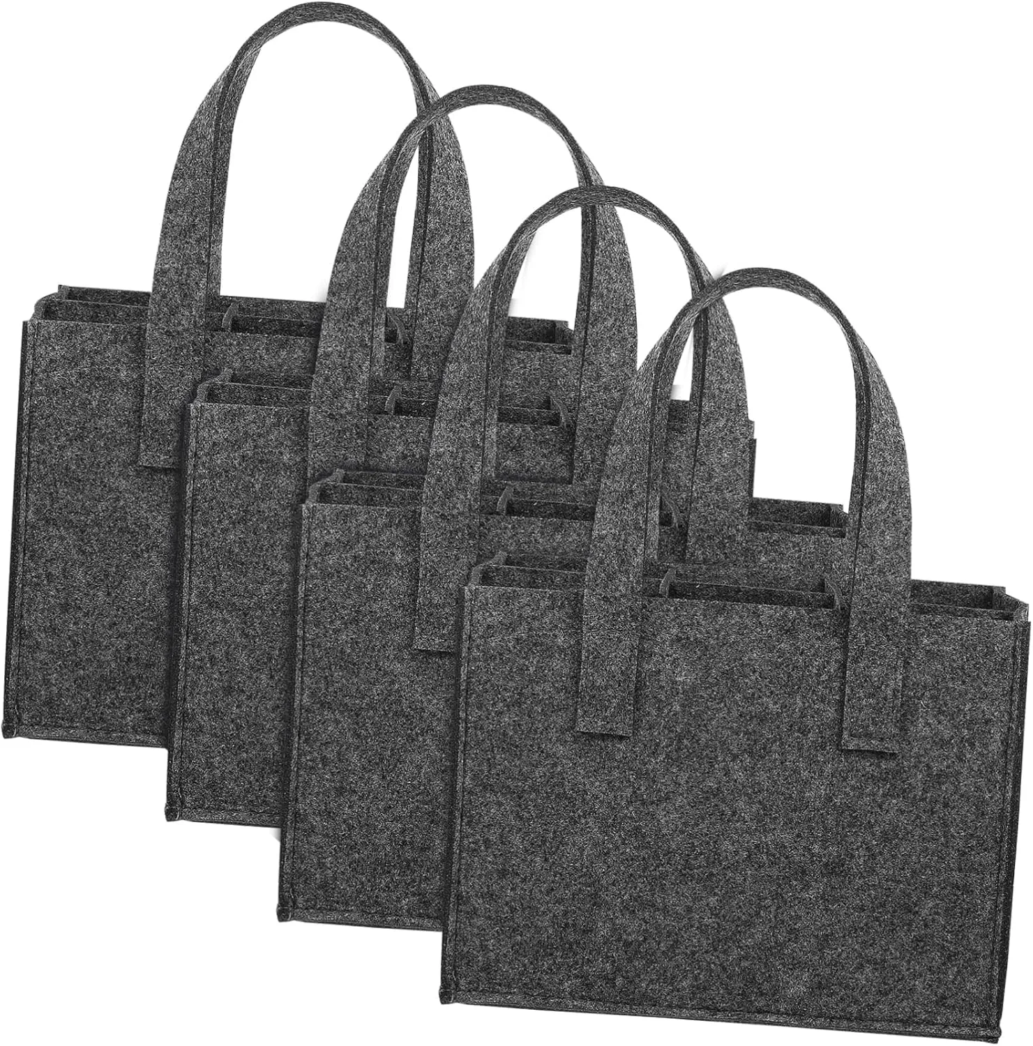 4Pcs Thick Felt Wine Storage Tote Bag Bottles Carrier Handbag for Travel Camping Picnic Versatile Shopping Storage Soft Durable Material
