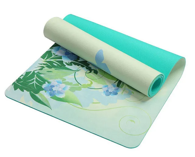 6 MM Lotus Pattern Suede  Yoga Mat