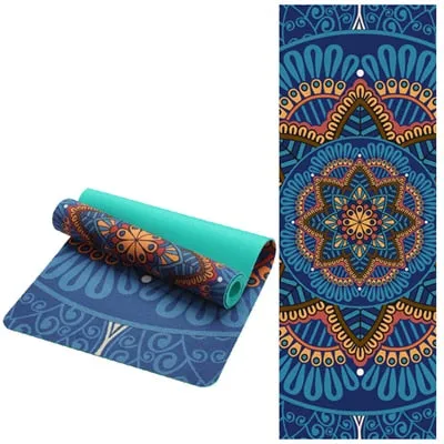 6 MM Lotus Pattern Suede  Yoga Mat