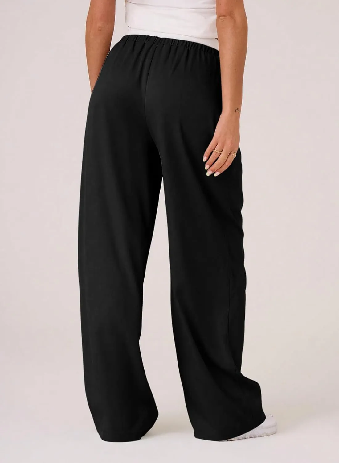 Acelitt Womens Winter Pants 2024 Wide Leg Drawstring Elastic Waist Casual Loose Comfy Trousers with Pockets