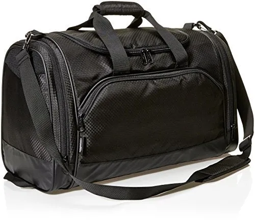 Amazon Basics Medium Lightweight Durable Sports Duffel Gym and Overnight Travel Bag - Black