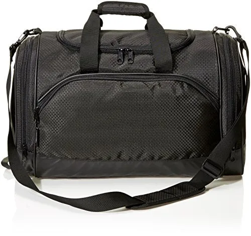 Amazon Basics Medium Lightweight Durable Sports Duffel Gym and Overnight Travel Bag - Black