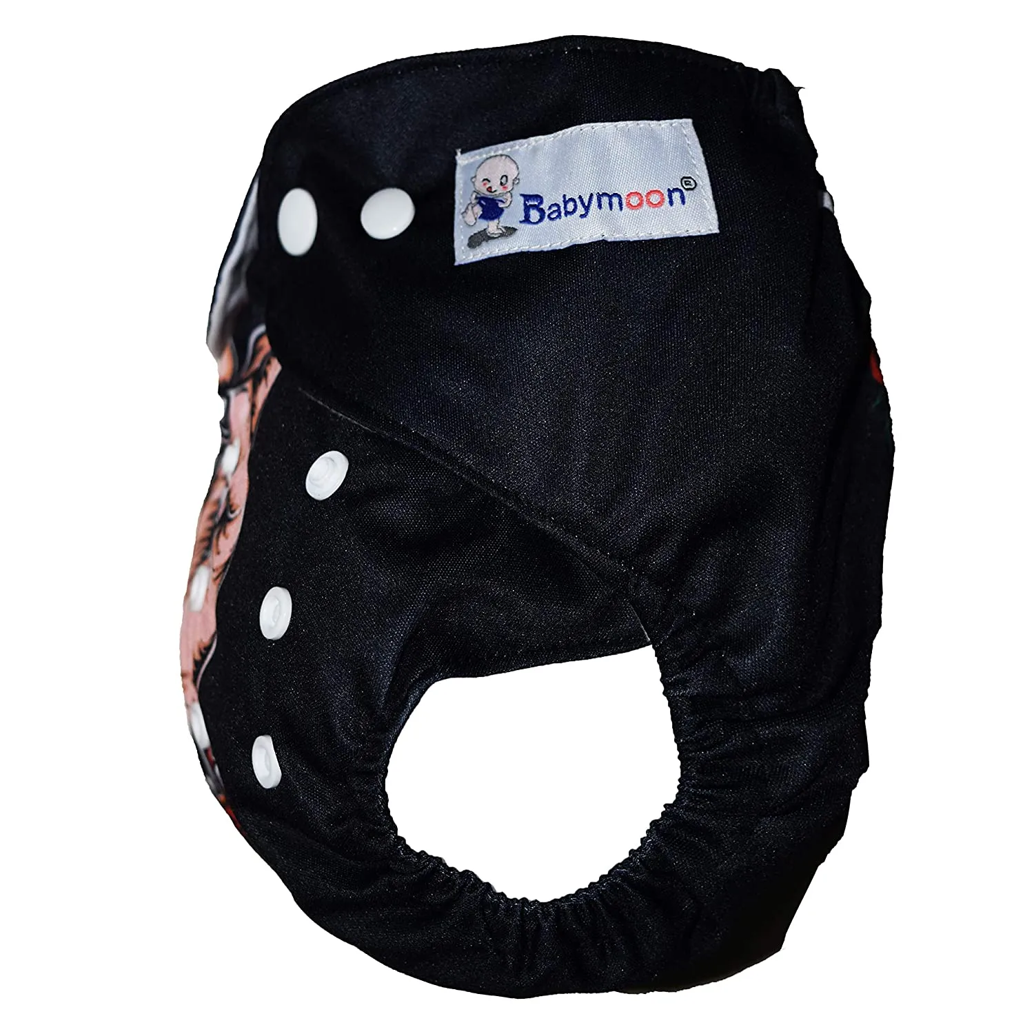 Babymoon 1 Cloth Diaper with 5Layers Grey Insert Premium Adjustable Reusable Cloth Diaper (Skull)