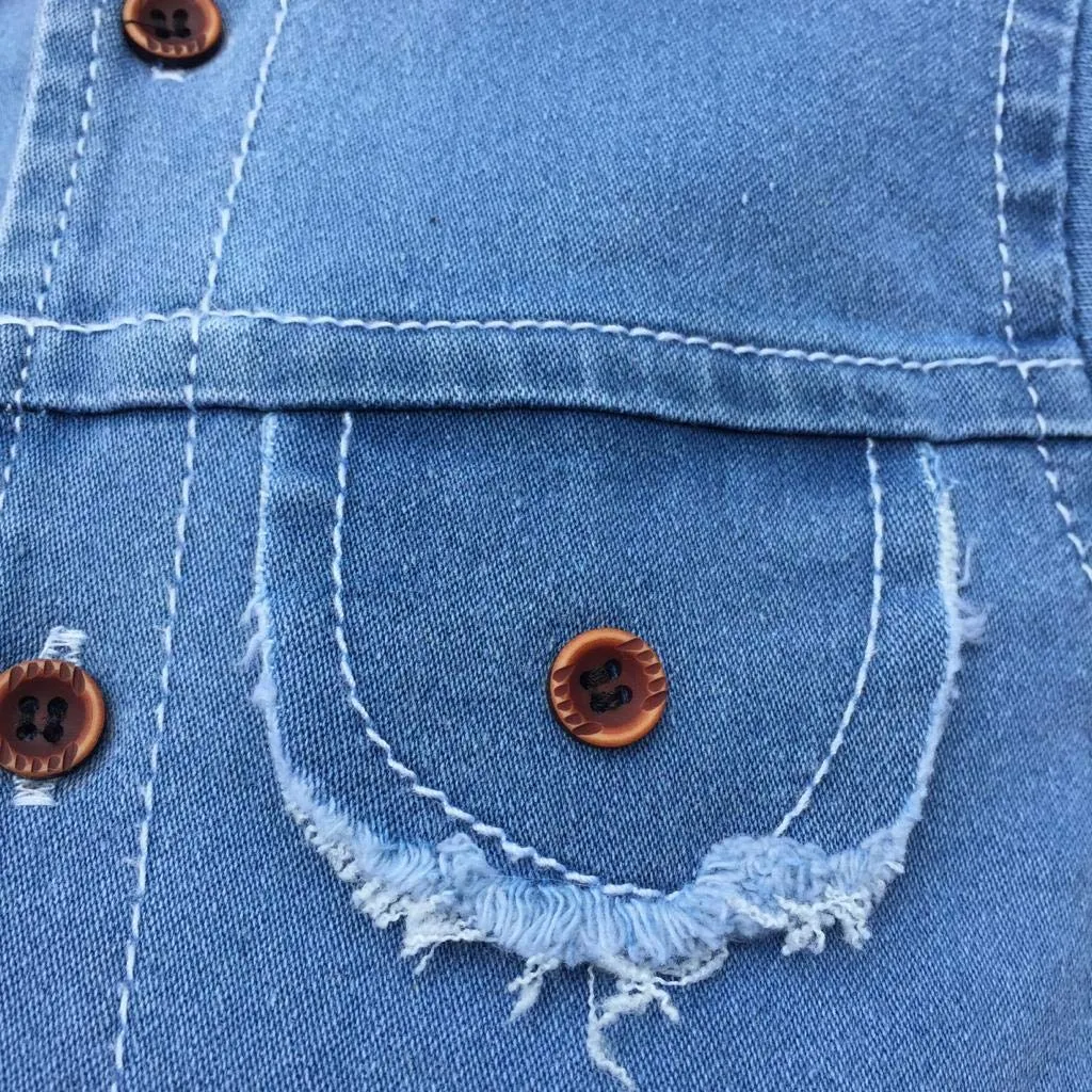 Babymoon Newborn Photography Props | Baby Photoshoot Props | Costume | Romper | Baby Props for Photoshoot | Denim Romper | Blue