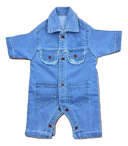 Babymoon Newborn Photography Props | Baby Photoshoot Props | Costume | Romper | Baby Props for Photoshoot | Denim Romper | Blue