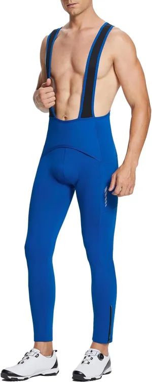 baleaf Men's Winter Cycling Bib Pants 4D Padded Thermal Water Resistant Bike Tights Cold Weather Warm Pockets