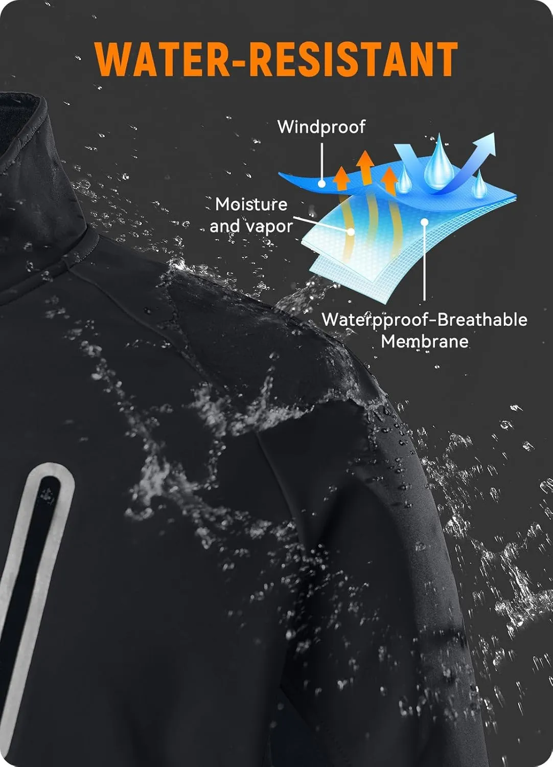 baleaf Men's Winter Cycling Jackets Water Resistant Thermal Running Softshell Jacket Warm Cold Weather Pockets