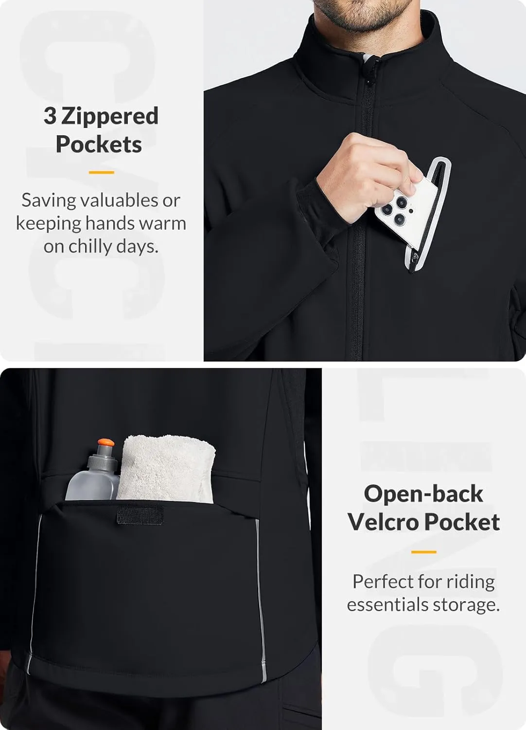 baleaf Men's Winter Cycling Jackets Water Resistant Thermal Running Softshell Jacket Warm Cold Weather Pockets