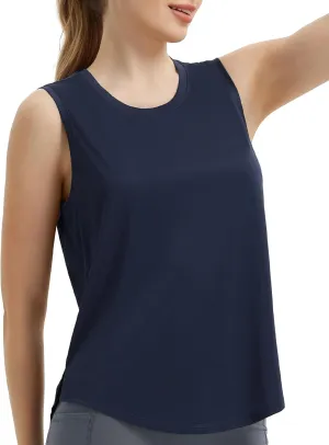 baleaf Women's Sleeveless Workout Tank Tops Loose Running Athletic Top Racerback Tennis Exercise Yoga Flowy Shirts