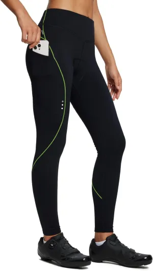 baleaf Womens Winter Cycling Pants Padded Bike Thermal Tights Fleece Lined Leggings Water Resistant Cold Weather Gel Pockets