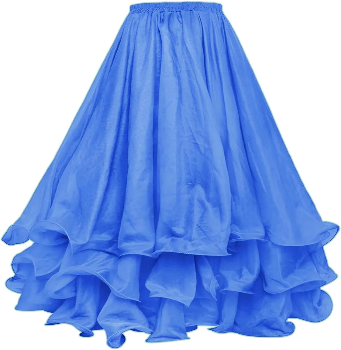 Belly Dance Skirt Halloween Tribal Chiffon Tiered Maxi Full Skirt 37.8 Inch Length