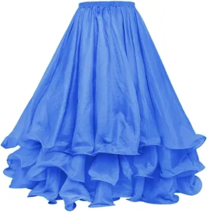 Belly Dance Skirt Halloween Tribal Chiffon Tiered Maxi Full Skirt 37.8 Inch Length