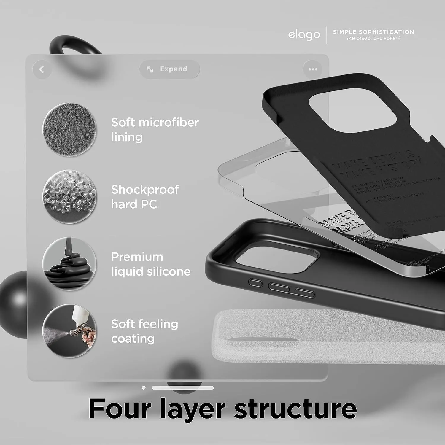 BMW Signature Liquid Silicone Case for iphone 15 Pro 6.1" Black - BMHMP15LSILBK2