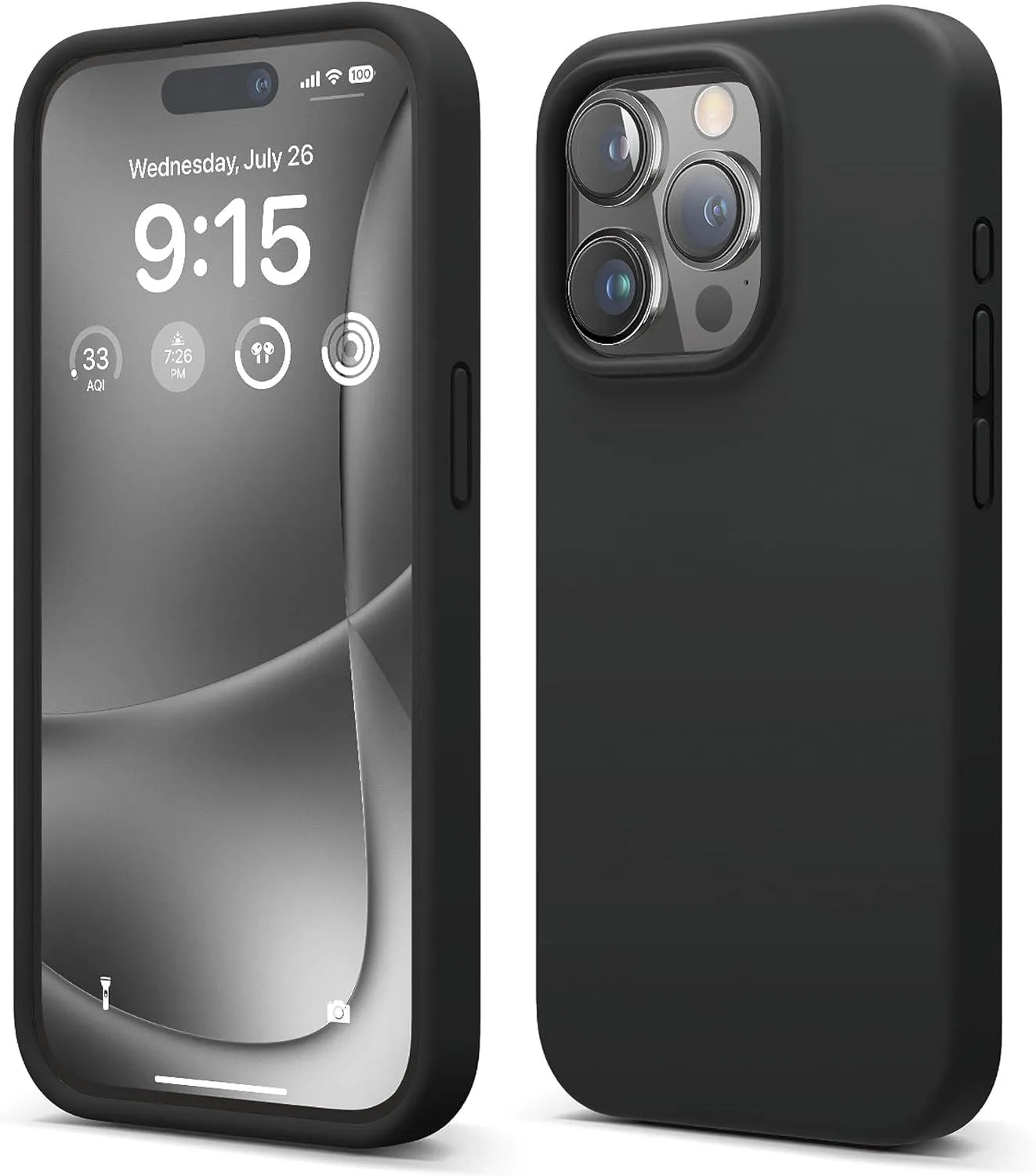 BMW Signature Liquid Silicone Case for iphone 15 Pro 6.1" Black - BMHMP15LSILBK2