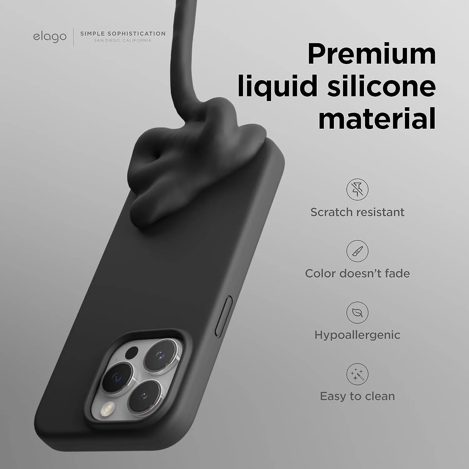 BMW Signature Liquid Silicone Case for iphone 15 Pro 6.1" Black - BMHMP15LSILBK2