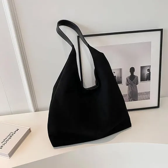 Brown Suede Hobo Tote Bag for Women, Adults, Versatile, Everyday Use