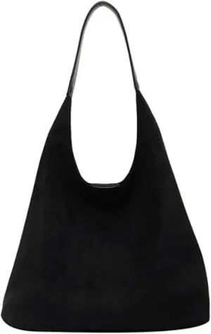 Brown Suede Hobo Tote Bag for Women, Adults, Versatile, Everyday Use