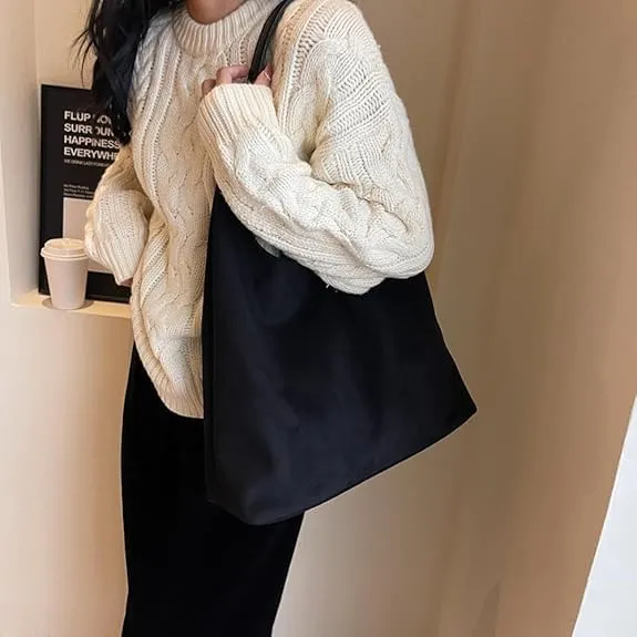 Brown Suede Hobo Tote Bag for Women, Adults, Versatile, Everyday Use