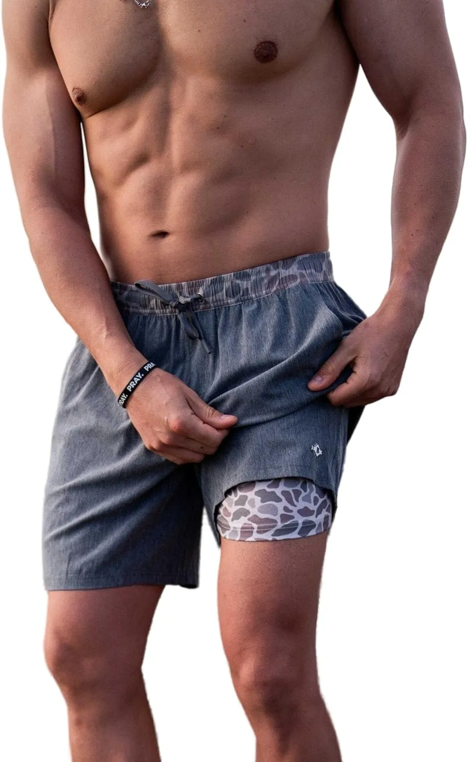 Burlebo White Speckled Athletic Shorts - White Liner