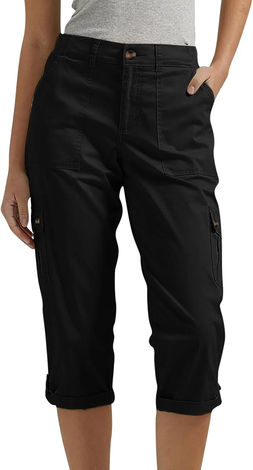 Capri Pants for Women Summer 2024 Cotton Linen Trousers with Pockets Straight Cropped Trousers Pants for Work