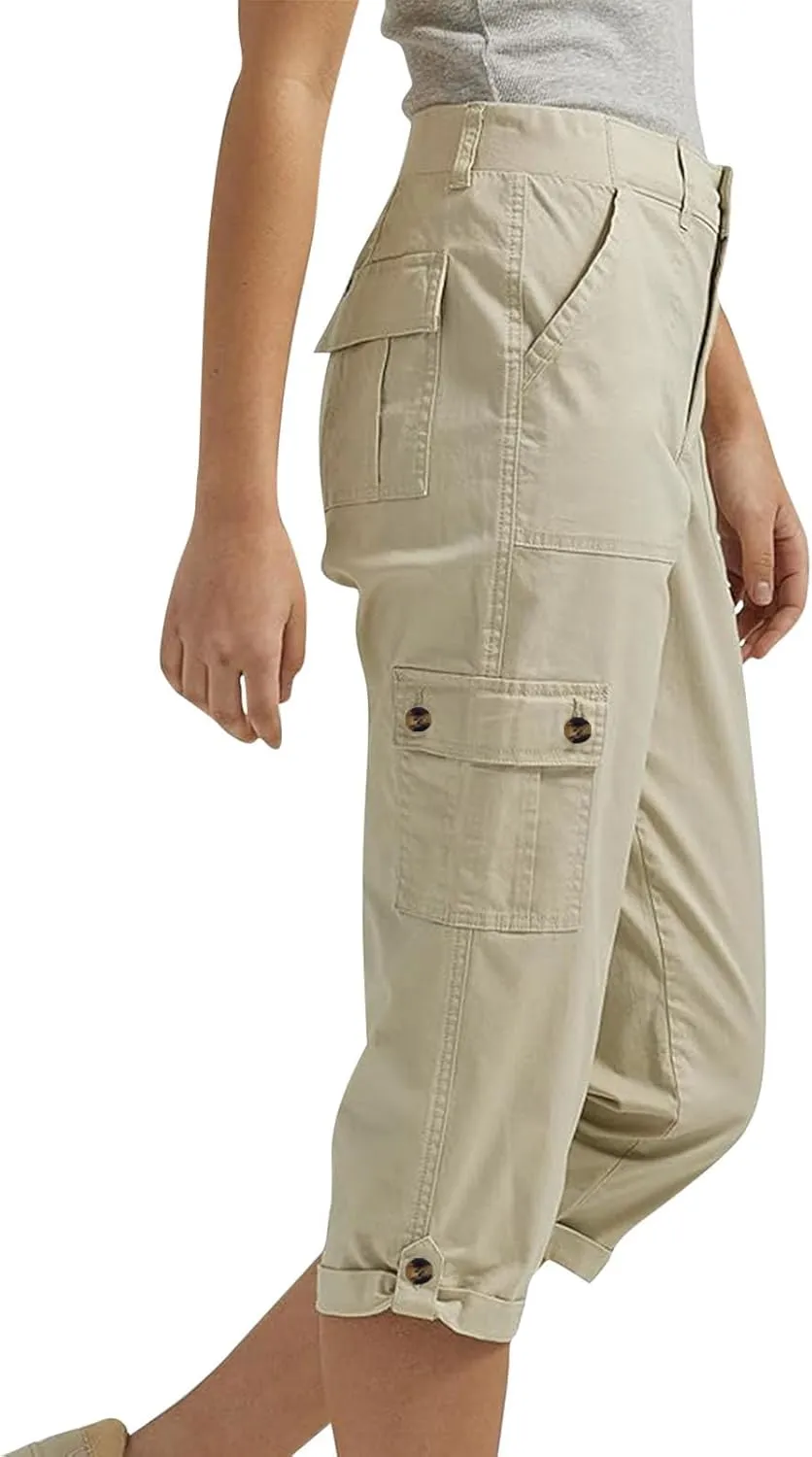 Capri Pants for Women Summer 2024 Cotton Linen Trousers with Pockets Straight Cropped Trousers Pants for Work