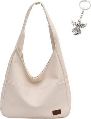 Casual Trendy Versatile Daily Capacity Shoulder Bag, Slouchy Hobo Tote Bags for Women - Retro PU Large Soft Shoulder Bag