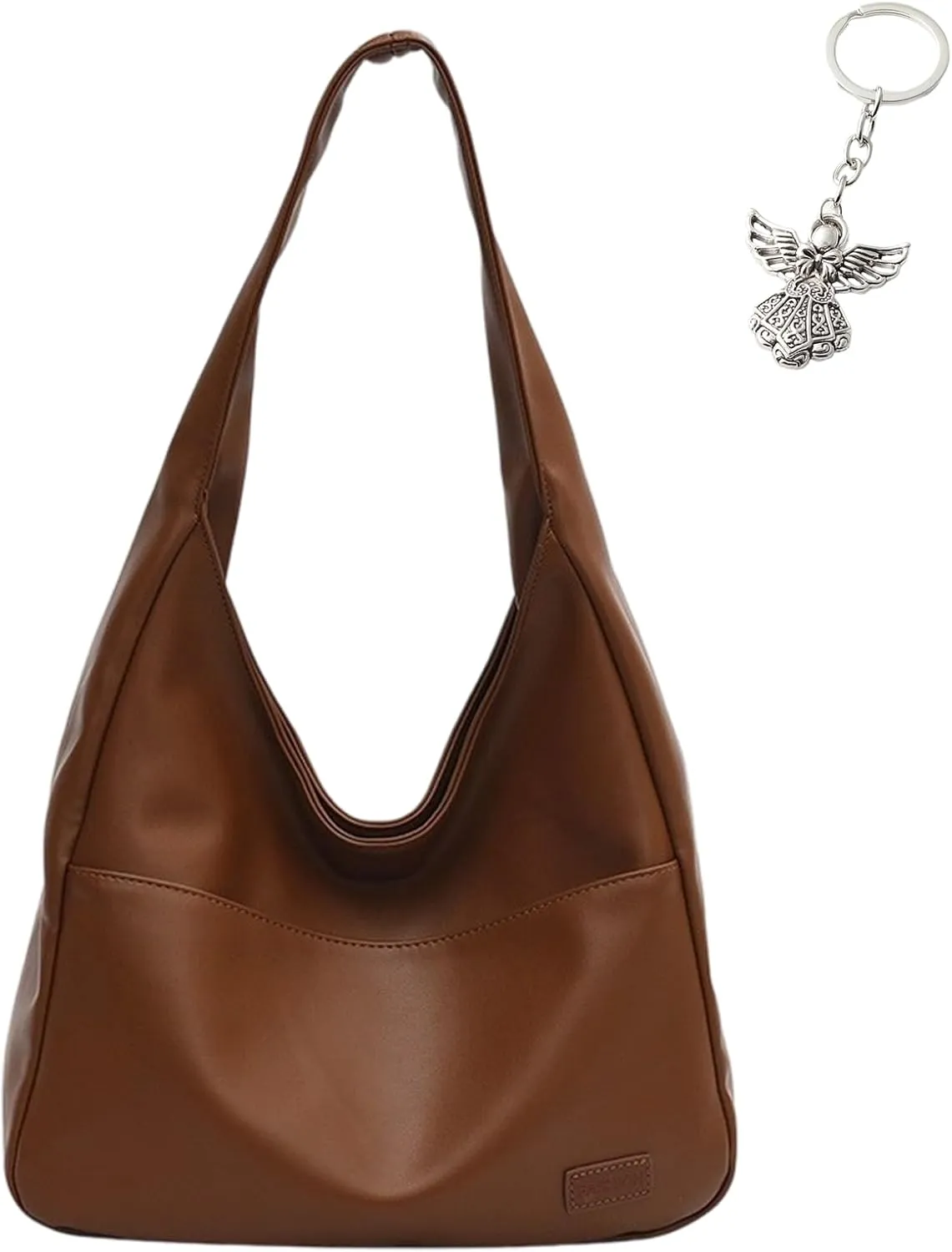Casual Trendy Versatile Daily Capacity Shoulder Bag, Slouchy Hobo Tote Bags for Women - Retro PU Large Soft Shoulder Bag