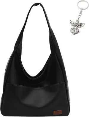 Casual Trendy Versatile Daily Capacity Shoulder Bag, Slouchy Hobo Tote Bags for Women - Retro PU Large Soft Shoulder Bag