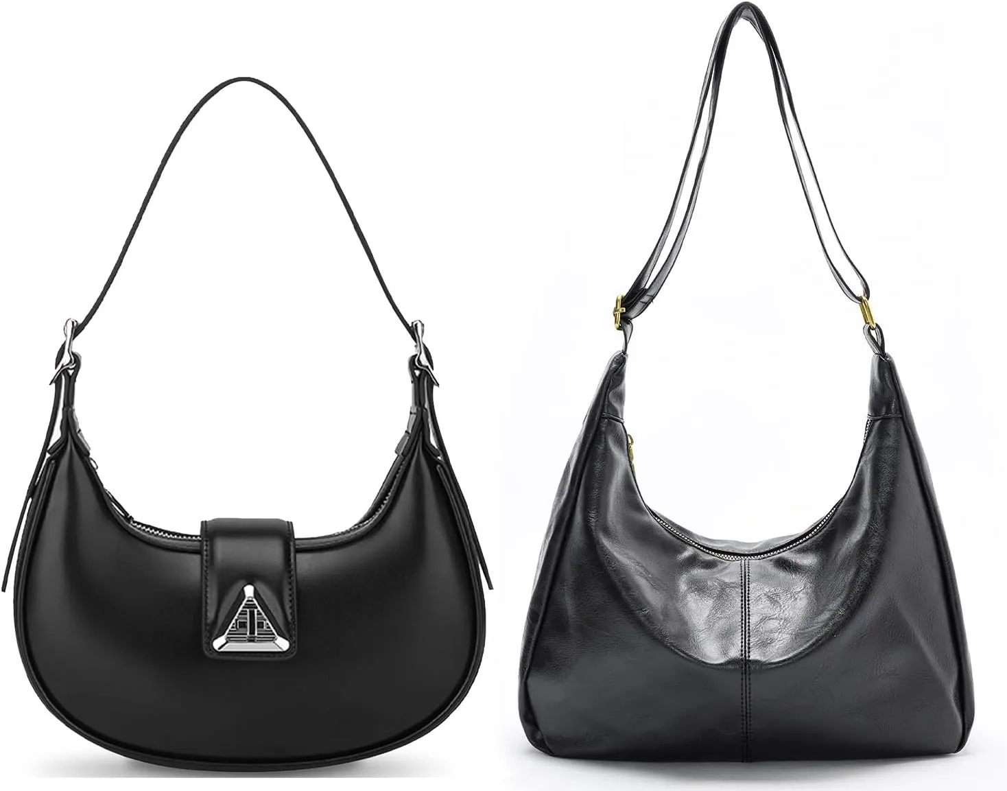 celestina Combo Trendy Vegan Leather Crossbody for Women and Versatile Small Black Purse Slouchy Hobo Bag for Women