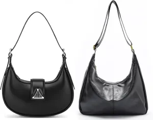 celestina Combo Trendy Vegan Leather Crossbody for Women and Versatile Small Black Purse Slouchy Hobo Bag for Women