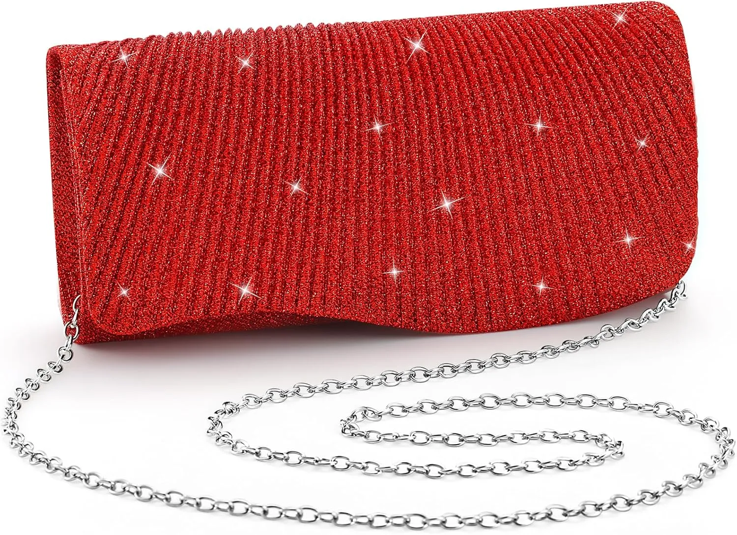 Clutch Purses for Women Sequin Envelope Evening Bag Party Prom Purse Bride Wedding Handbag with Chain