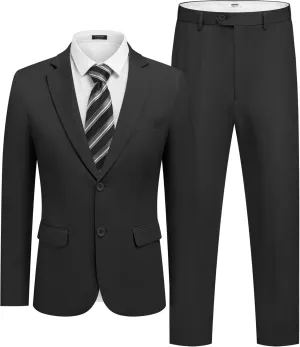 COOFANDY Mens 2 Piece Suit Slim Fit 2 Button Formal Jacket Suits Pants Set for Wedding Business Prom