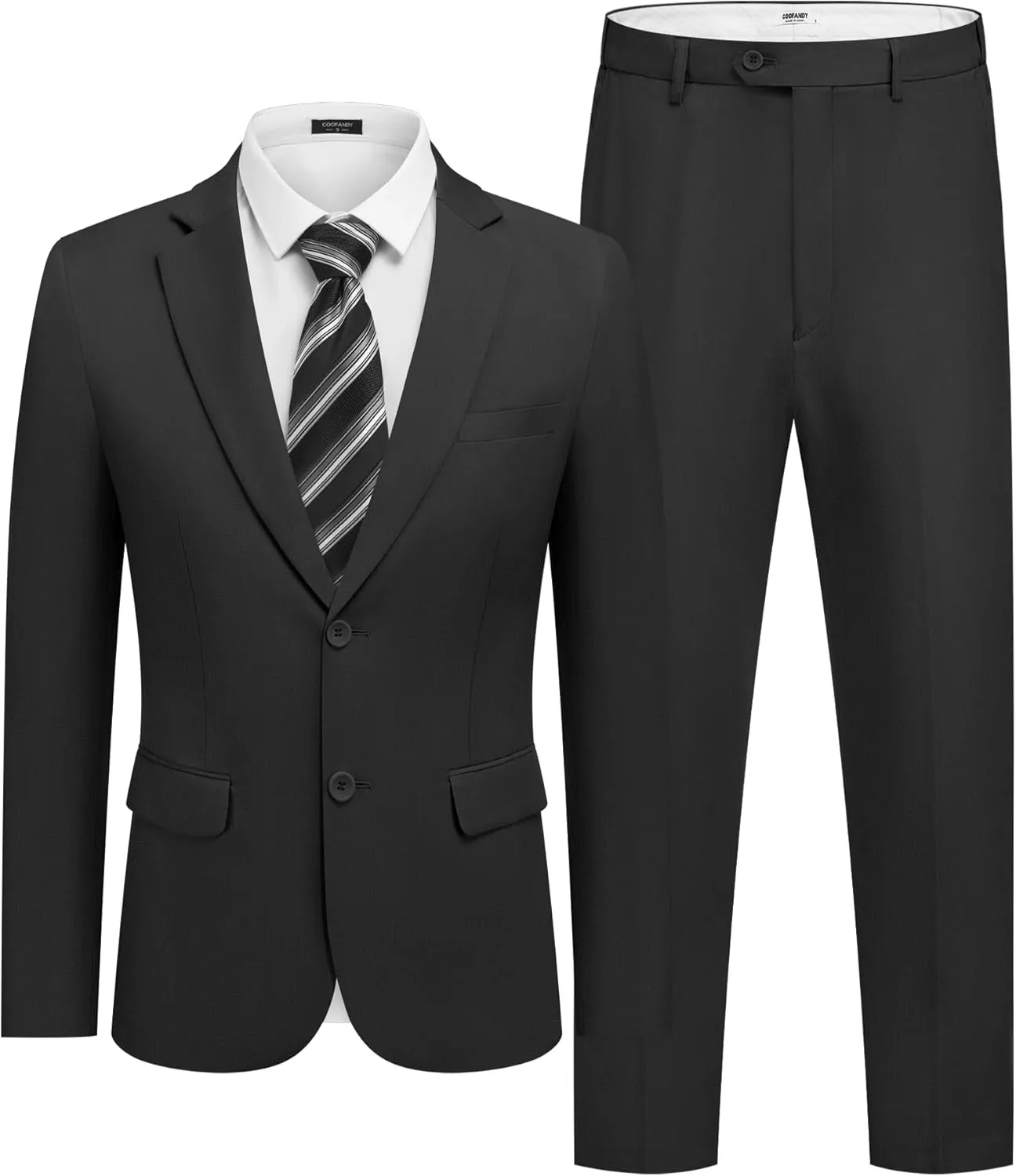 COOFANDY Mens 2 Piece Suit Slim Fit 2 Button Formal Jacket Suits Pants Set for Wedding Business Prom