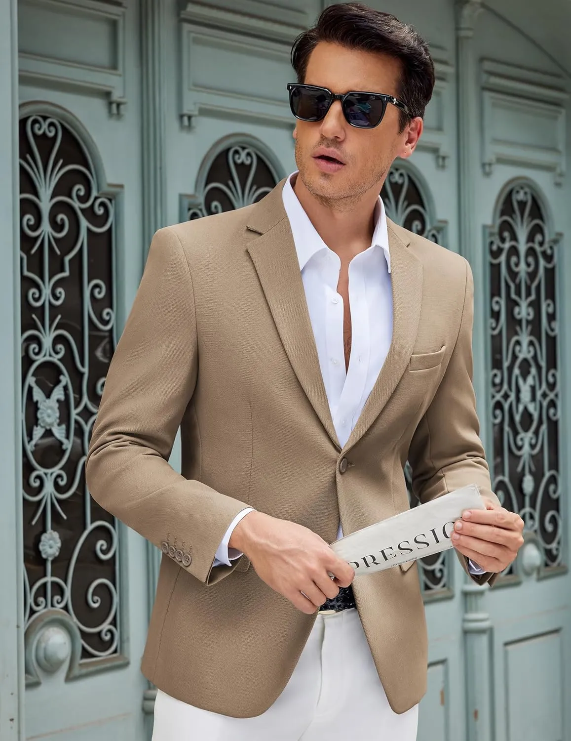 COOFANDY Men's Casual Blazer Slim Fit Lightweight Sport Coat Two Button Suit Jacket