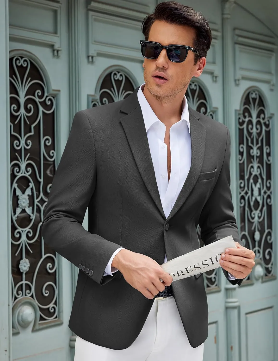 COOFANDY Men's Casual Blazer Slim Fit Lightweight Sport Coat Two Button Suit Jacket