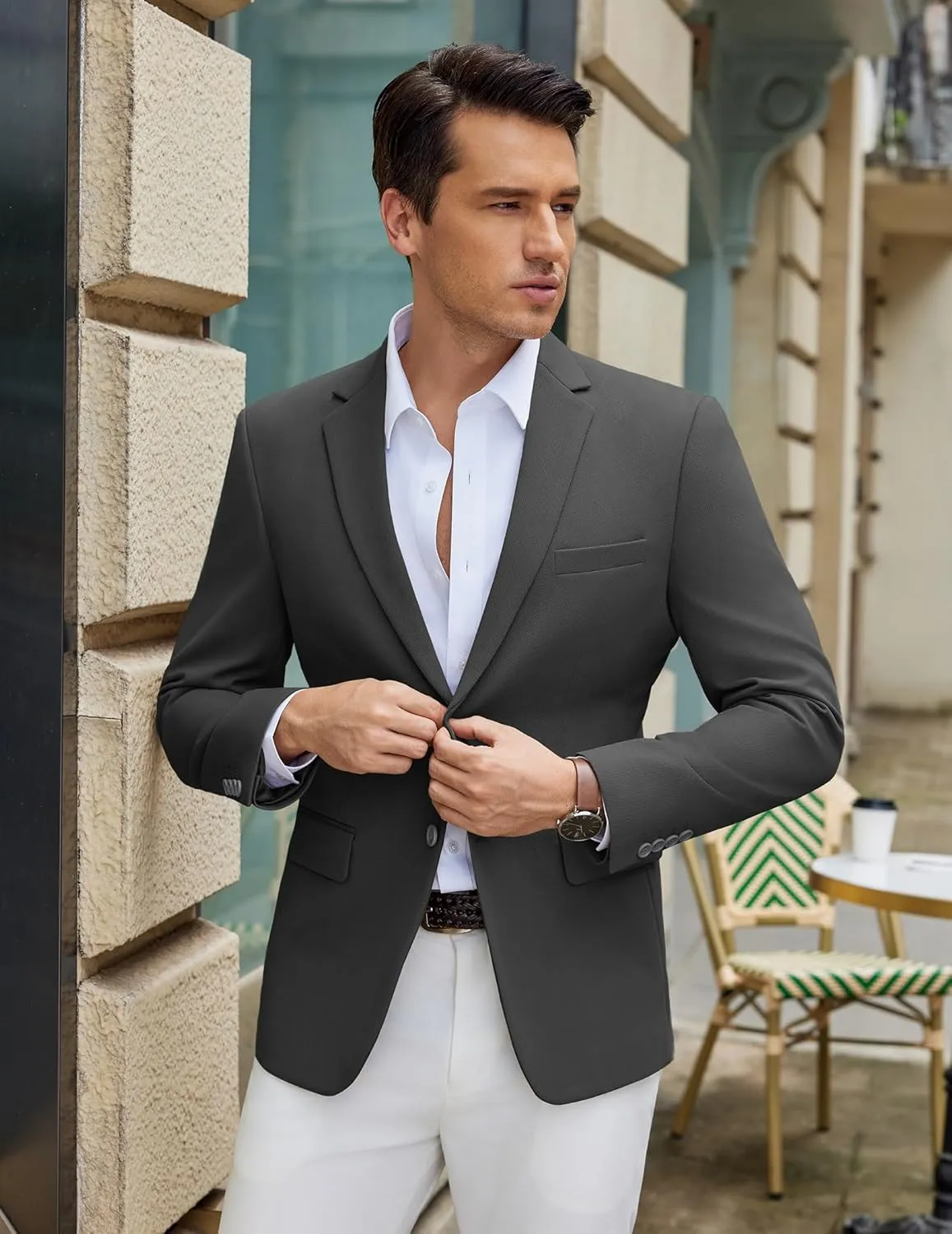 COOFANDY Men's Casual Blazer Slim Fit Lightweight Sport Coat Two Button Suit Jacket