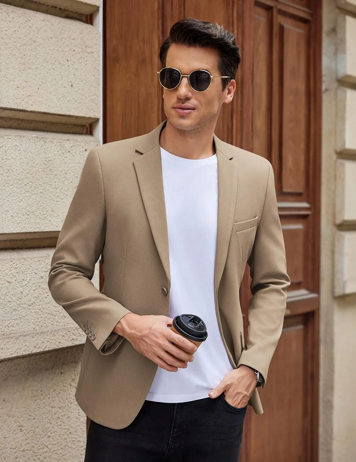 COOFANDY Men's Casual Blazer Slim Fit Lightweight Sport Coat Two Button Suit Jacket