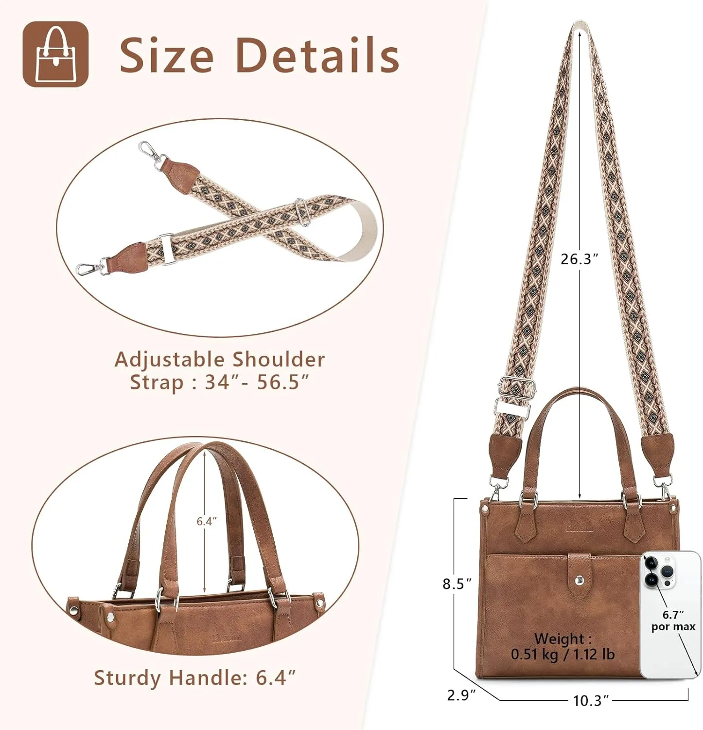 Crossbody Purses and Handbags for Women Leather Tote Purse Womens Top Handle Satchel with Detachable Strap