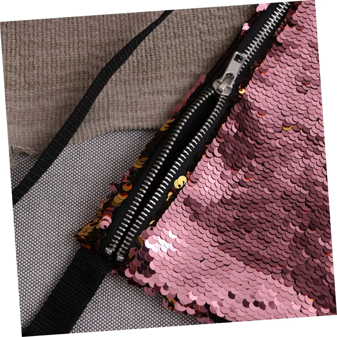 Crossbody Travel Bag The Tote Bag Belt Bag for Ladies Sequins Shining Waist Pouch Waist Bag for Women Crossbody Bags for Women Travel Waist Bags Miss Cosmetic Bag Girl, Medium, Pink