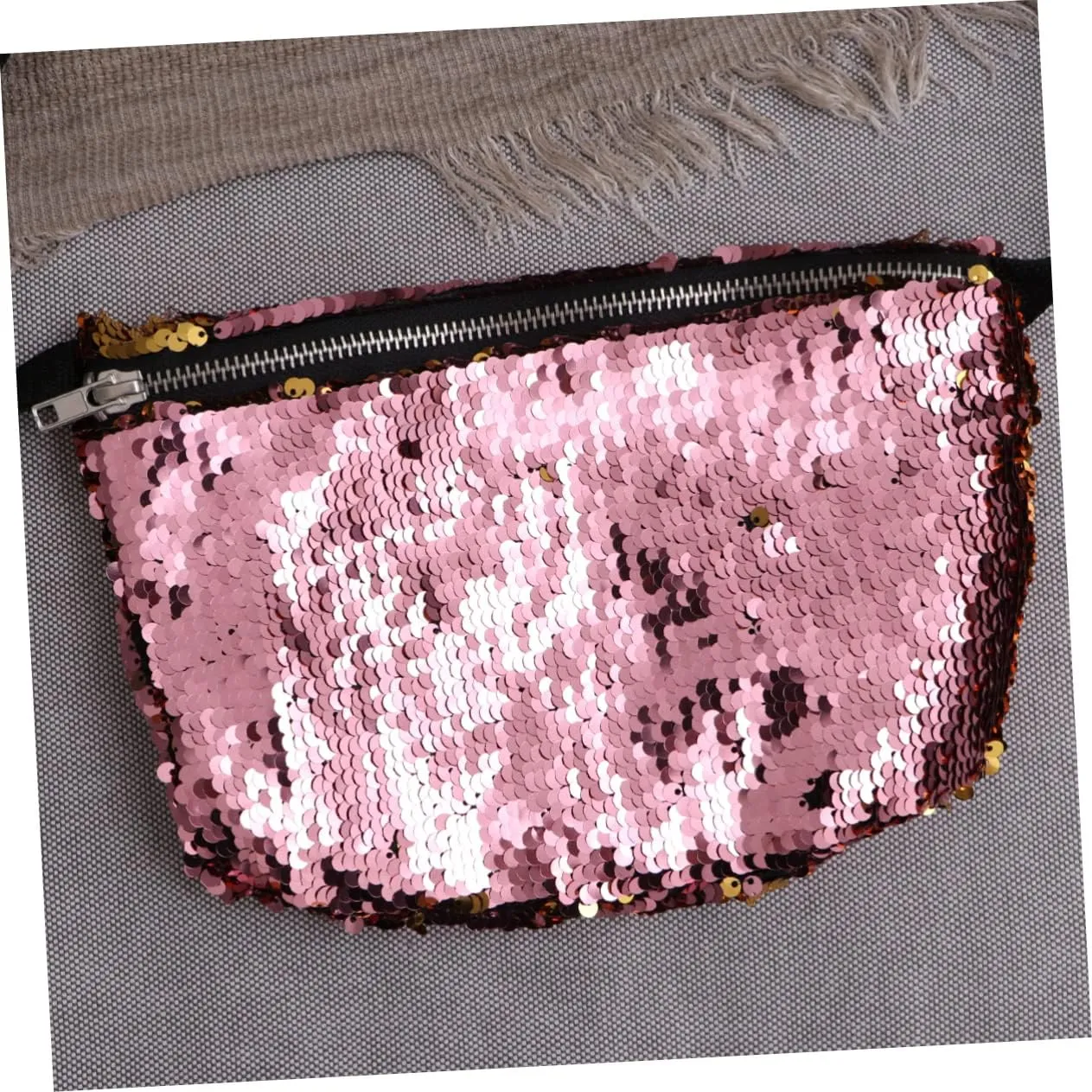 Crossbody Travel Bag The Tote Bag Belt Bag for Ladies Sequins Shining Waist Pouch Waist Bag for Women Crossbody Bags for Women Travel Waist Bags Miss Cosmetic Bag Girl, Medium, Pink